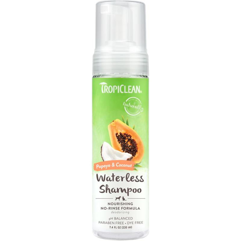 Tropiclean Papaya & Coconut Waterless Shampoo for Dogs & Cats
