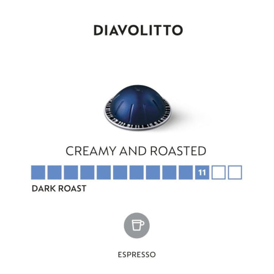 Nespresso VertuoLine Espresso, Diavolitto, 50 unidades